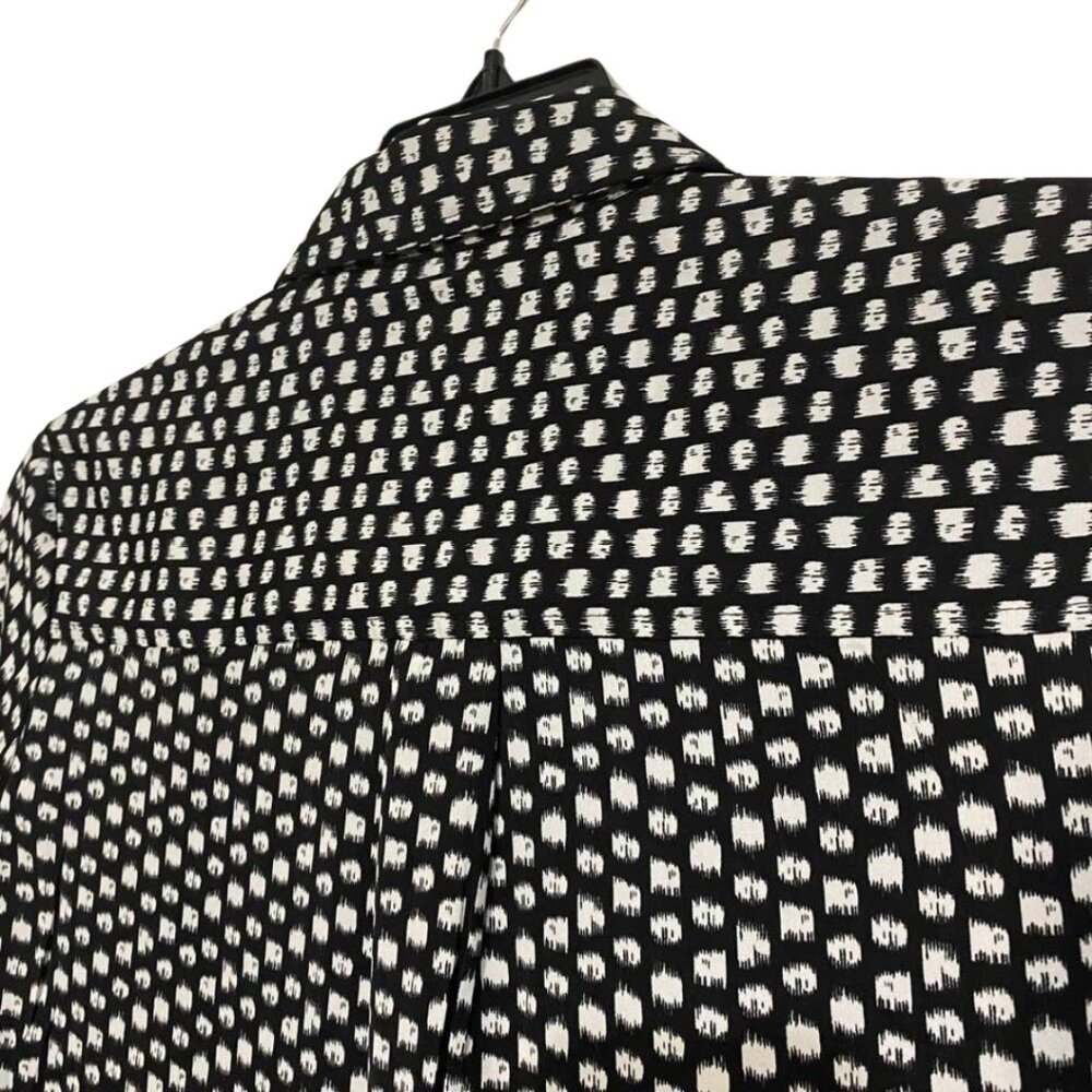Liverpool Black and White Allover Print Button Up Top With Double Flap Pockets - Picture 8 of 15
